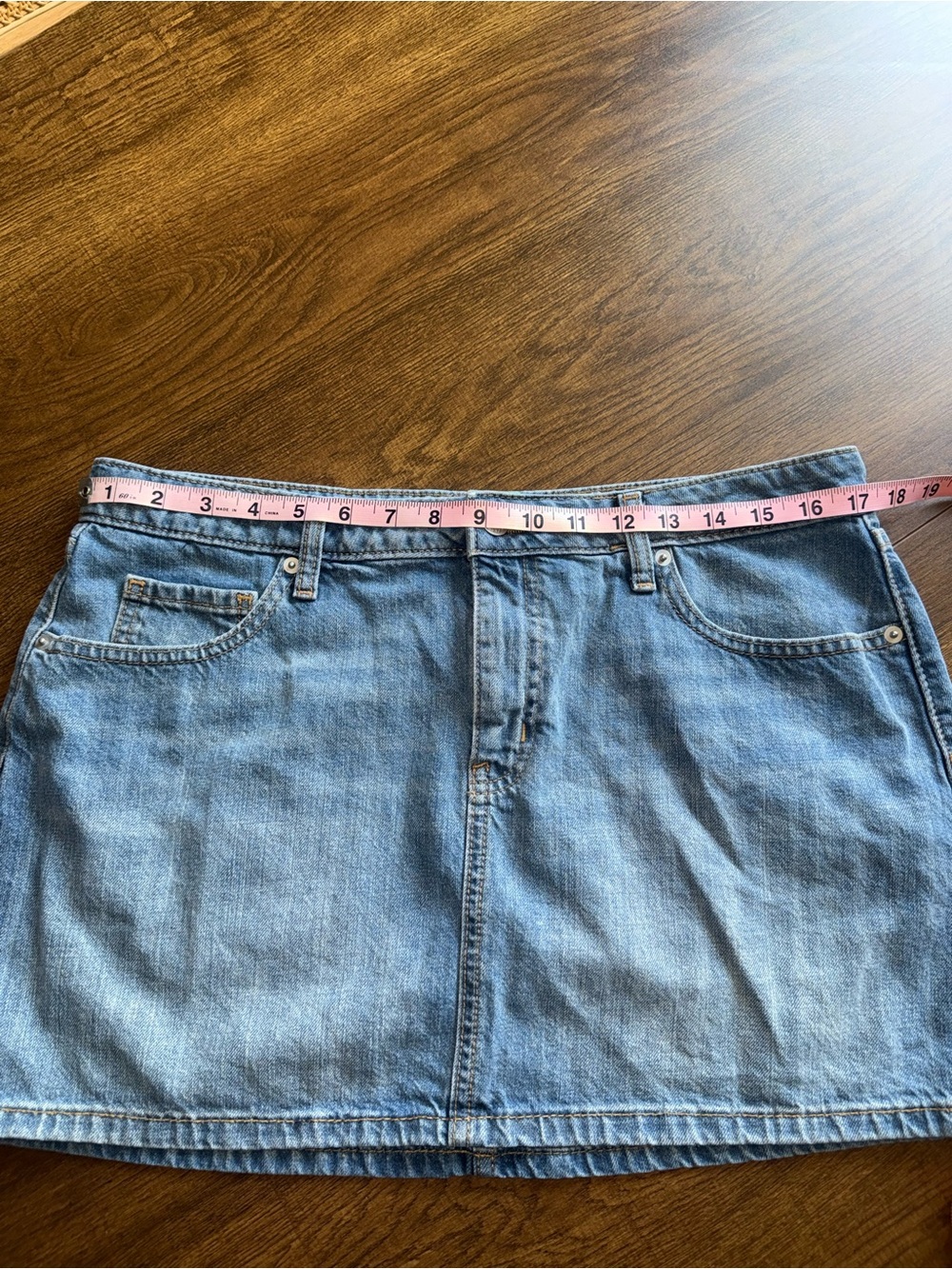 Classic Light Blue Denim Mini Skirt - Women's Casual A-Line Wild Fable 12/R - Picture 5 of 6